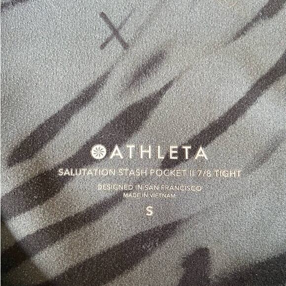 ATHLETA Salutation Stash Pocket II UPF 50+ Athletic Leggings 25" Gray Small - Picture 9 of 12